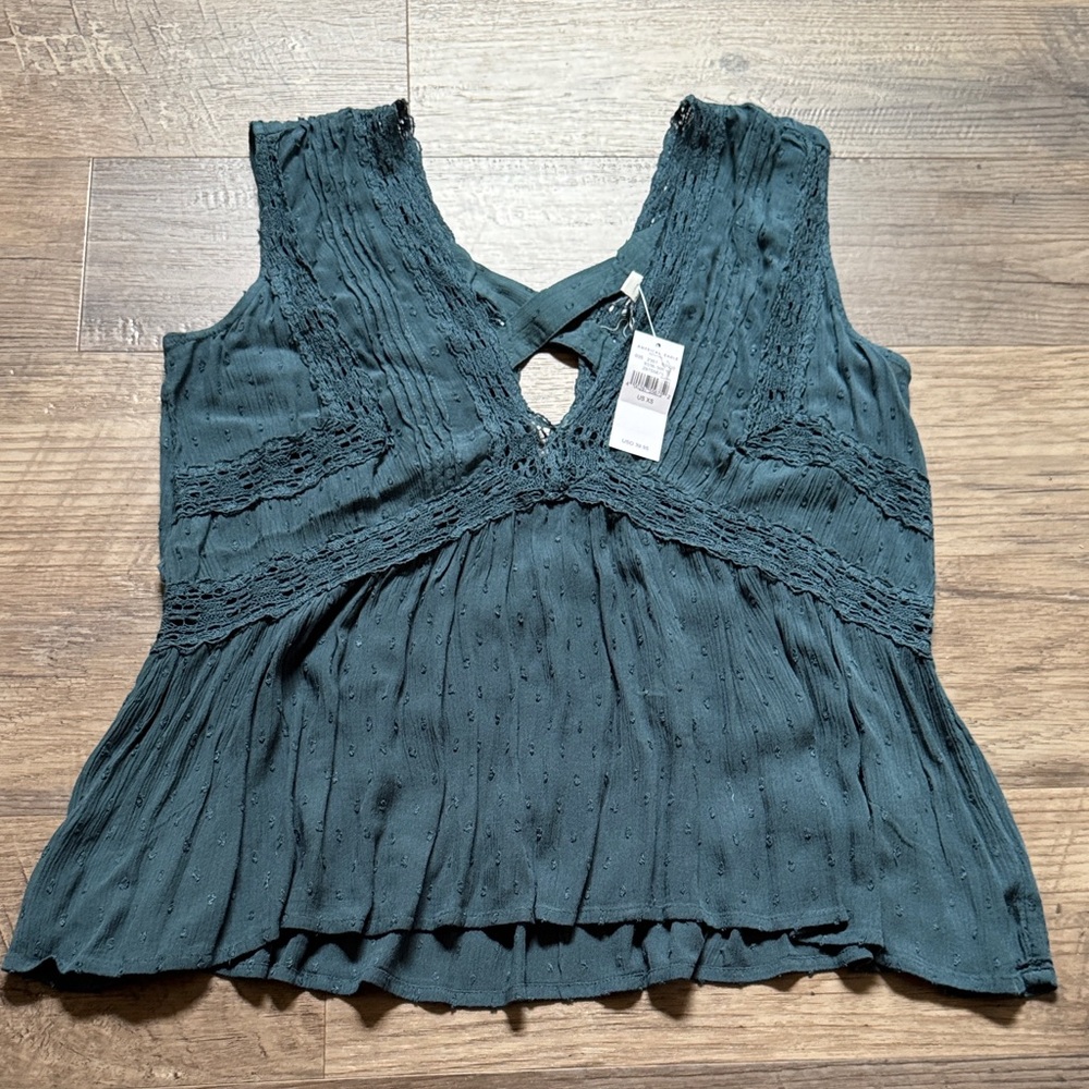 American Eagle Outfitters Dark Teal Blouse